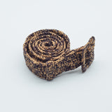 Manebi Raffia Belt Chocolate Tan V 8.7 CM