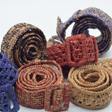 Manebi Raffia Belt Rust Tan V 8.6 CM