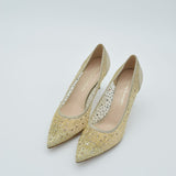 Antonio Barbato Gold Crystal Pumps