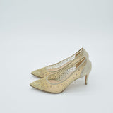 Antonio Barbato Gold Crystal Pumps