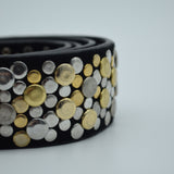 Post&Co Belt Black suede multi studs 10505