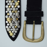 Post&Co Belt Black suede multi studs 10505