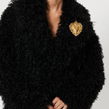 Pink Memories Long Faux Fur Coat