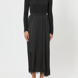 Pink Memories Asymmetrical Skirt With Slit And Lace