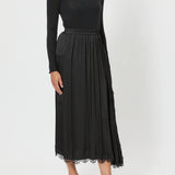 Pink Memories Asymmetrical Skirt With Slit And Lace