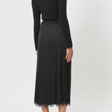 Pink Memories Asymmetrical Skirt With Slit And Lace