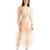 Nadya Dzyak LONG REVERIE RUFFLE TULLE DRESS